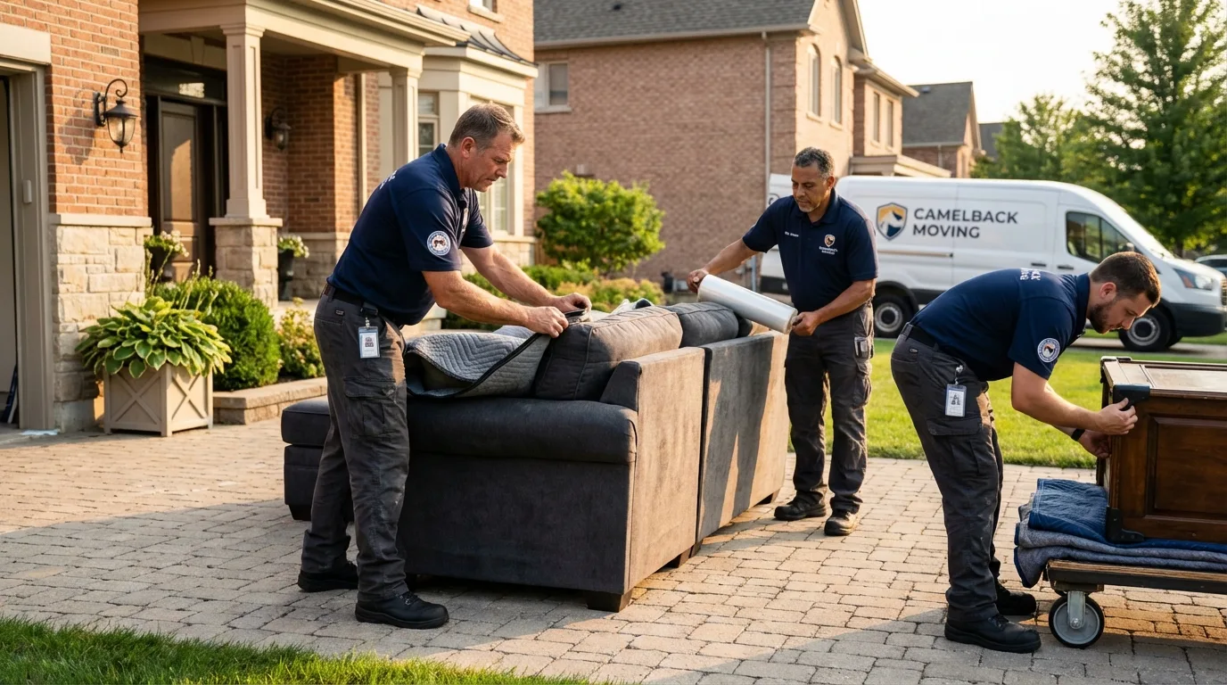 Large estate moving crew wrapping furniture in Cynthiana, KY