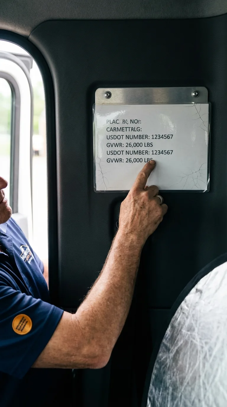 USDOT licensing placard verification in Cynthiana